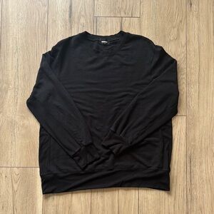 Monrow Black Crewneck Long Sleeve Shirt Men’s Large